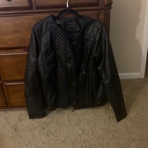 Faux Leather Jacket 1X